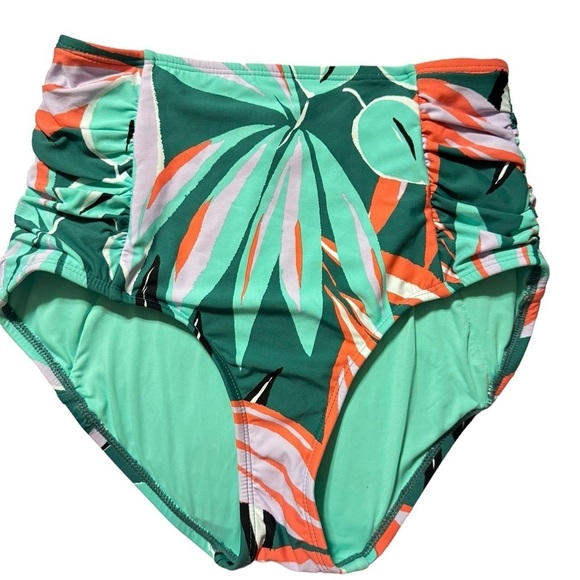 Anne Cole Shirred Hi Waisted Swim Bottoms - Picture 1 of 5